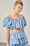 Polka Dot Bubble Crop Top - Greige Goods