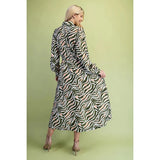 Zebra Print Midi Dress - Greige Goods