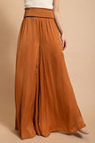 Washed Satin Wide Legged Pants - Greige Goods