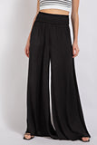 Washed Satin Wide Legged Pants - Greige Goods