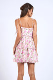 Pink Floral Ruffle Tiered Mini Dress - Greige Goods