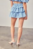 Polka Dot Denim Skirt - Greige Goods