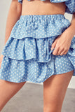 Polka Dot Denim Skirt - Greige Goods