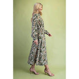 Zebra Print Midi Dress - Greige Goods