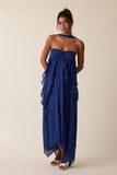 Ruffle Neckline Point Maxi