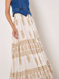 Paisley Boho Tiered Maxi Skirt - Greige Goods