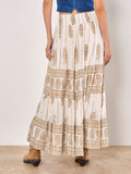 Paisley Boho Tiered Maxi Skirt - Greige Goods