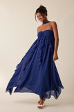 Ruffle Neckline Point Maxi