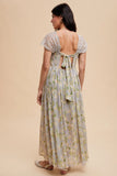 Paneled Lace Floral Maxi Dress - Greige Goods