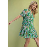 Paisley Print Shirt Dress - Greige Goods