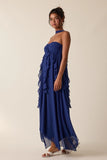 Ruffle Neckline Point Maxi