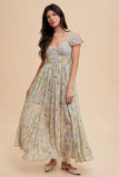 Paneled Lace Floral Maxi Dress - Greige Goods