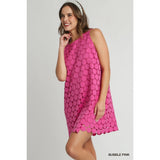 Polka Dot Lace Shift Sleeveless Dress - Greige Goods
