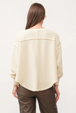Mira V-Neck Oversized LS - Greige Goods