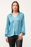Manon LS Satin Blouse - Greige Goods