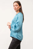 Manon LS Satin Blouse - Greige Goods