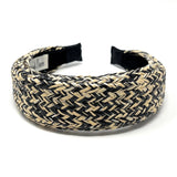 Wide Raffia Headband - Greige Goods
