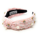 Myla Striped Jeweled Headband - Greige Goods