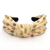 Maeve Knot Jeweled Headband - Greige Goods
