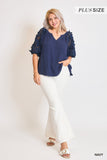 Curvy Girl Lace Sleeve Top - Greige Goods