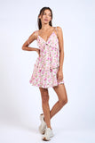 Pink Floral Ruffle Tiered Mini Dress - Greige Goods