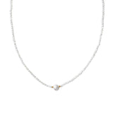 White Thin Pearl Necklace - Greige Goods