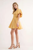 Puff Sleeve Mini Dress - Greige Goods