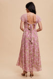Paneled Lace Floral Maxi Dress - Greige Goods