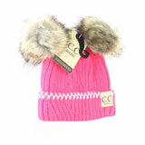 Baby Double Fur Pom Beanie