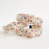 Woven Straw Red White Blue Headband - Greige Goods