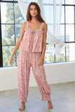 Paisley Print Ruffled Pajama Set - Greige Goods
