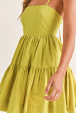 Poplin Open Back Tiered Mini Dress - Greige Goods