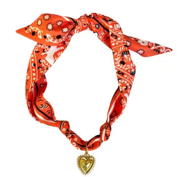 Orange Scarf Necklace