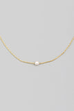 Dainty Chain Pearl Charm Necklace - Greige Goods