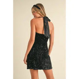 Velvet Sequin Mini Dress - Greige Goods