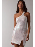 Sequin One-Shoulder Cocktail Mini
