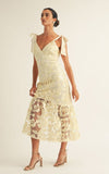 Shoulder Tie Midi Dress - Greige Goods