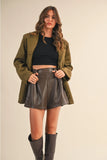 Leather Pleated Shorts