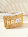 Bride Straw Zip Pouch - Greige Goods
