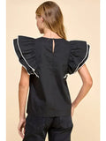 Ruffle Sleeve Top - Greige Goods