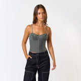 Lacy Bustier Corset Top - Greige Goods