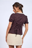 Floral Embroidered Tie Blouse - Greige Goods