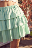 Ruffle Layered Mini Skirt - Greige Goods