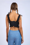 Eyelet Ruffle Strap Crop - Greige Goods