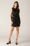 A Rosette Applique Mini Dress - Greige Goods