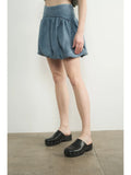 Denim Bubble Mini Skirt