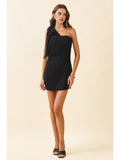 One Shoulder Chiffon Mini