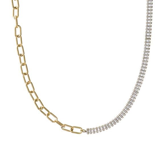 Tennis & Paperclip Choker - Greige Goods