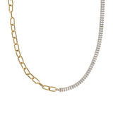 Tennis & Paperclip Choker - Greige Goods
