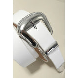Buckle Leather Belt - Greige Goods